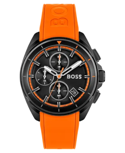Hugo Boss Volane Herrklocka 1513957 Svart/Orange Gummi 44 mm