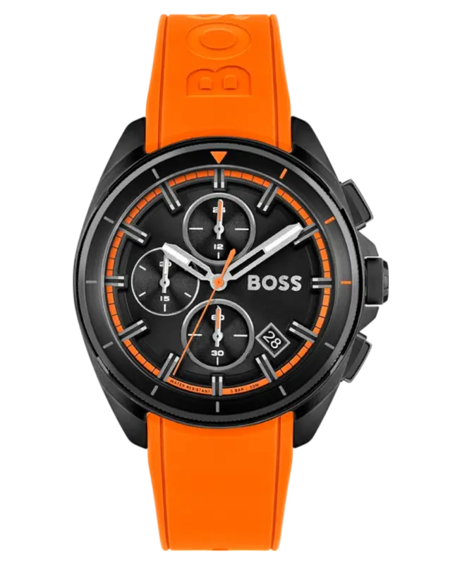 Hugo Boss Volane Herrklocka 1513957 Svart/Orange Gummi 44 mm