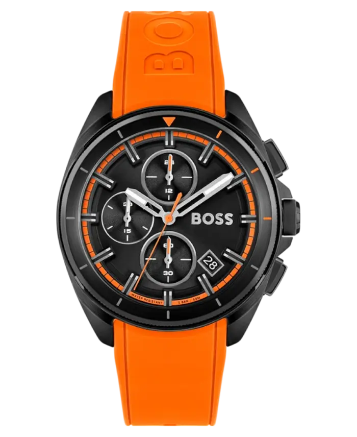 Hugo Boss Volane Herrklocka 1513957 Svart/Orange Gummi 44 mm