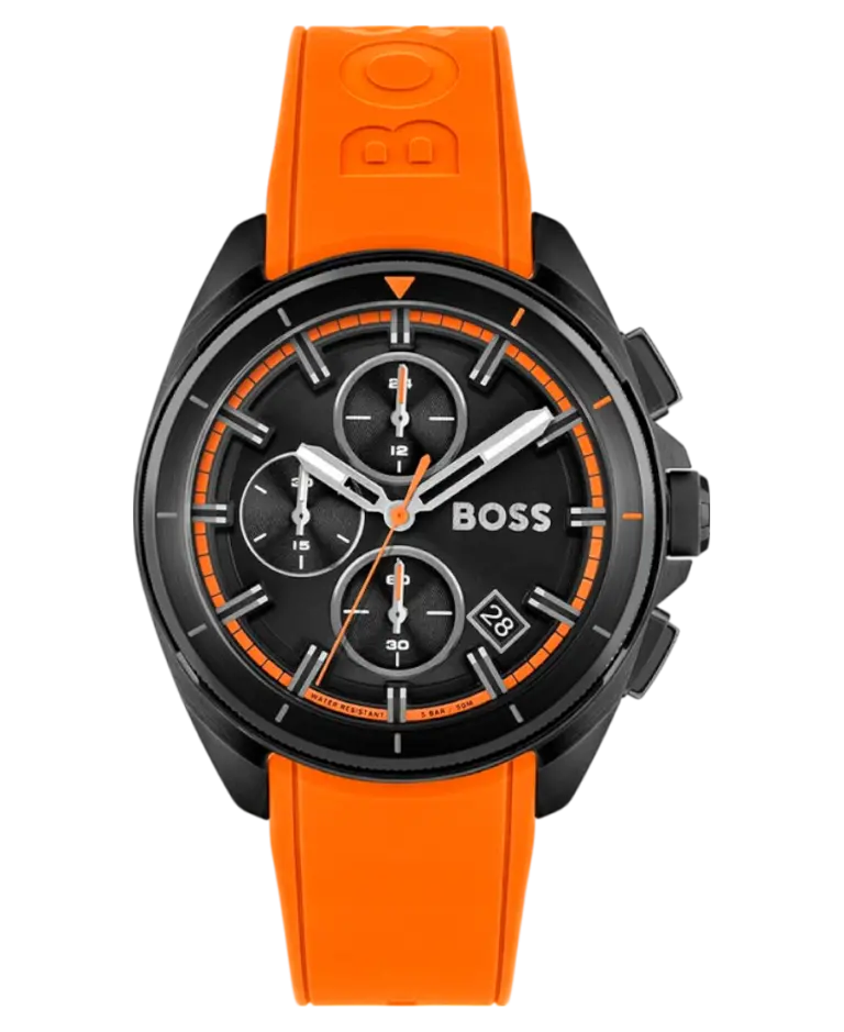 Hugo Boss Volane Herrklocka 1513957 Svart/Orange Gummi 44 mm