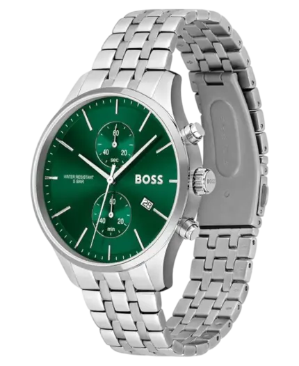 BOSS Herrklocka 1513975 Grön/Silver 42 mm
