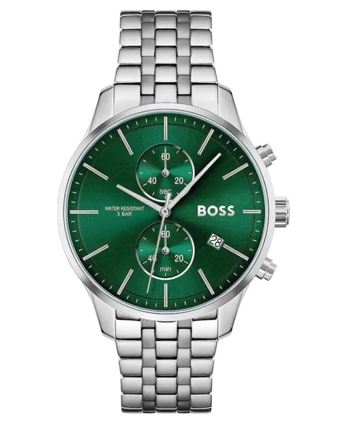 BOSS Herrklocka 1513975 Grön/Silver 42 mm