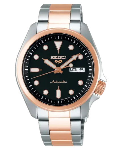 Seiko 5 Automatisk Svart/Roséguldstonat stål 40 mm SRPE58K1