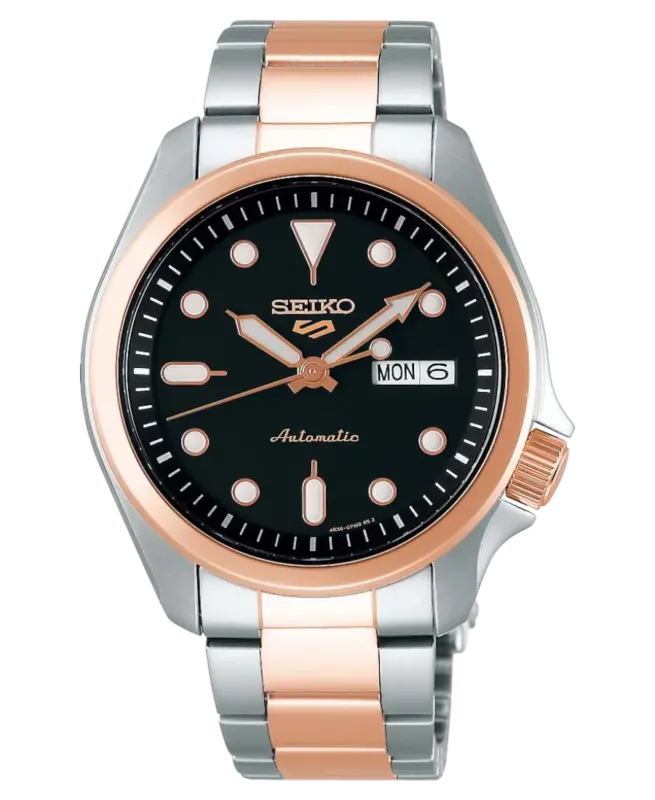 Seiko 5 Automatisk Svart/Roséguldstonat stål 40 mm SRPE58K1