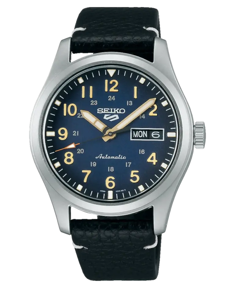 Seiko 5 Sports Automatisk Blå/Läder 39.4 mm SRPG39K1