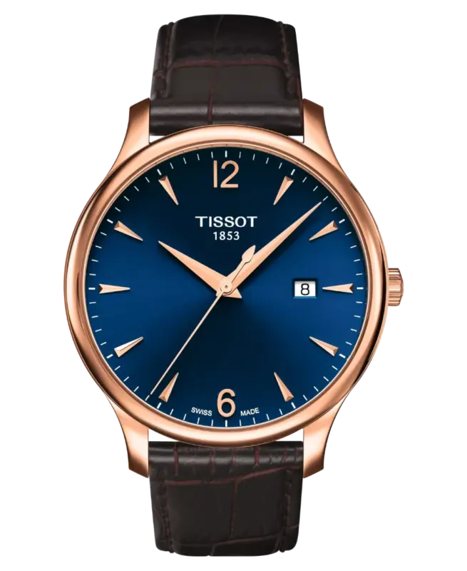 Tissot Tradition Blå/Läder 42 mm T063.610.36.047.00