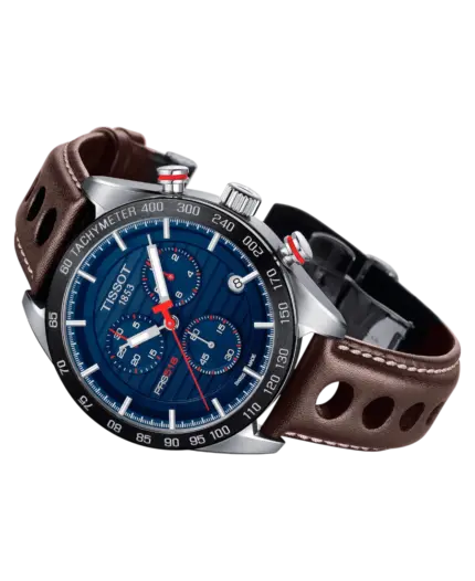 Tissot PRS 516 Blå/Läder 42 mm T100.417.16.041.00