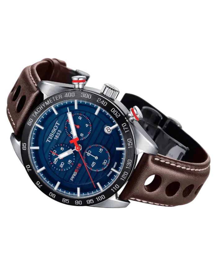 Tissot PRS 516 Blå/Läder 42 mm T100.417.16.041.00