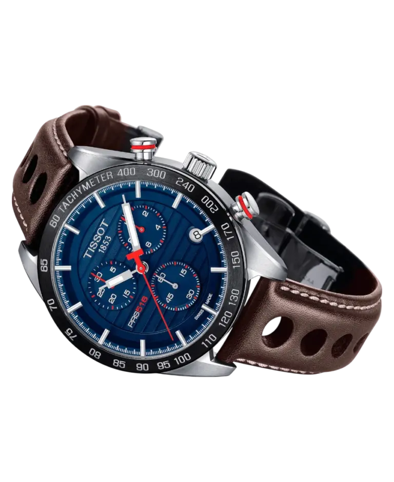 Tissot PRS 516 Blå/Läder 42 mm T100.417.16.041.00