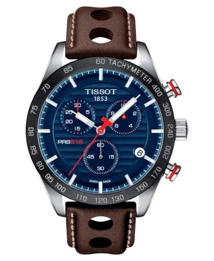 Tissot PRS 516 Blå/Läder 42 mm T100.417.16.041.00