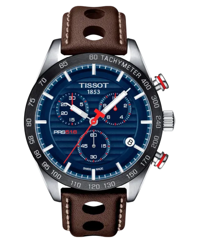Tissot PRS 516 Blå/Läder 42 mm T100.417.16.041.00