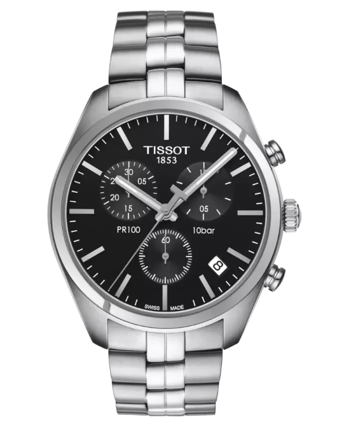 Tissot PR 100 Chronograph Gent Svart/Stål 41 mm T101.417.11.051.00