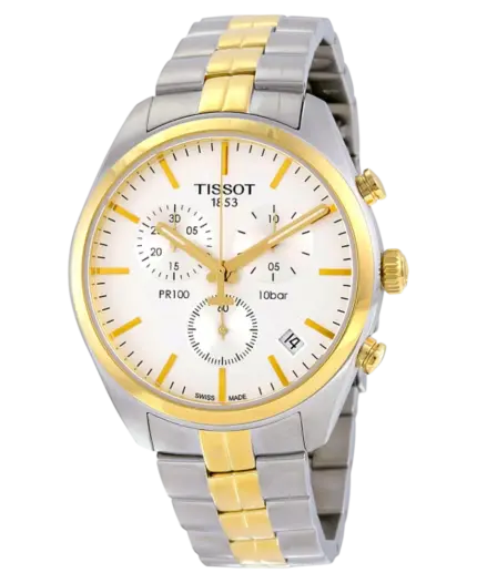 Tissot PR 100 Chronograph Gent Silver/Gulguld 41 mm T101.417.22.031.00