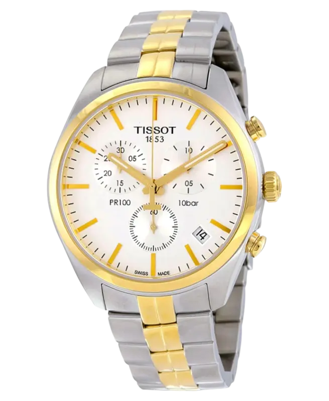 Tissot PR 100 Chronograph Gent Silver/Gulguld 41 mm T101.417.22.031.00