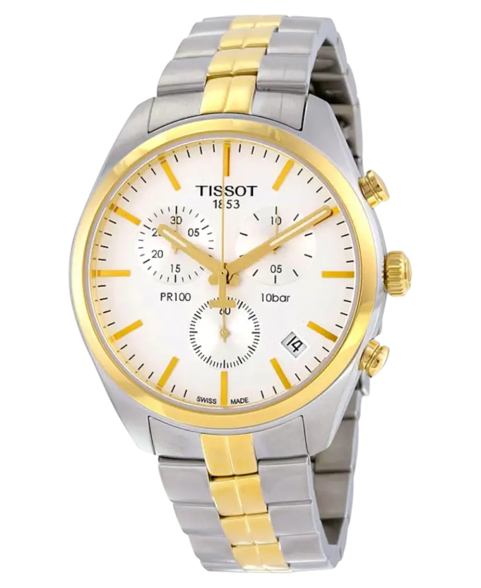 Tissot PR 100 Chronograph Gent Silver/Gulguld 41 mm T101.417.22.031.00