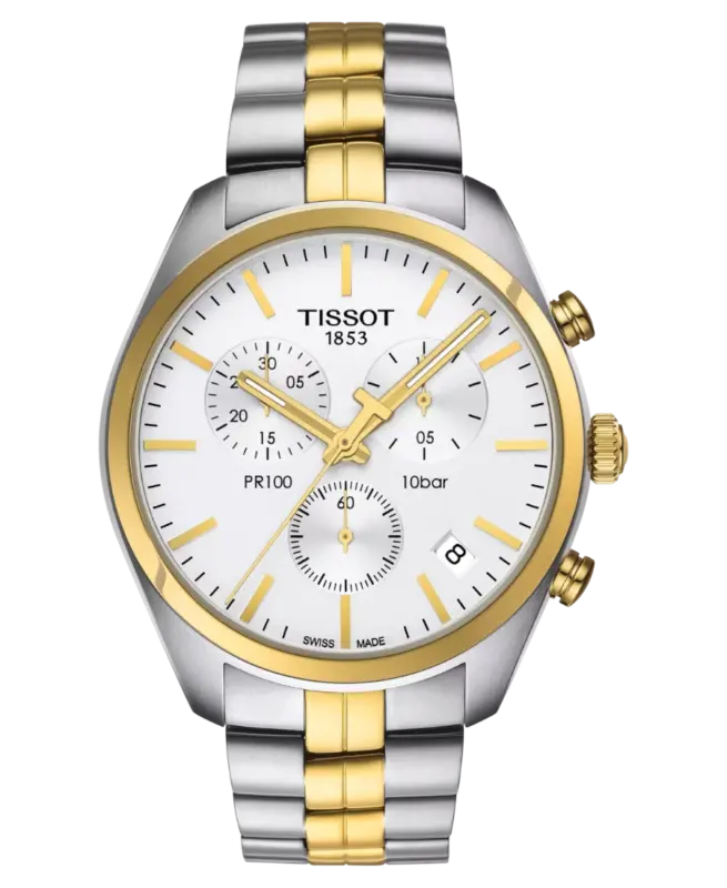 Tissot PR 100 Chronograph Gent Silver/Gulguld 41 mm T101.417.22.031.00