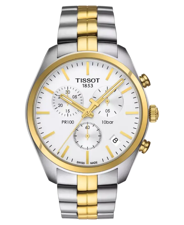 Tissot PR 100 Chronograph Gent Silver/Gulguld 41 mm T101.417.22.031.00