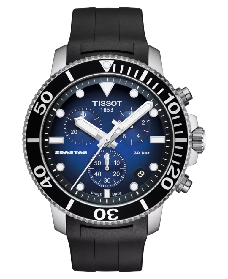Tissot Seastar 1000 Chronograph Graderad blå-svart/Gummi 45.5 mm T120.417.17.041.00