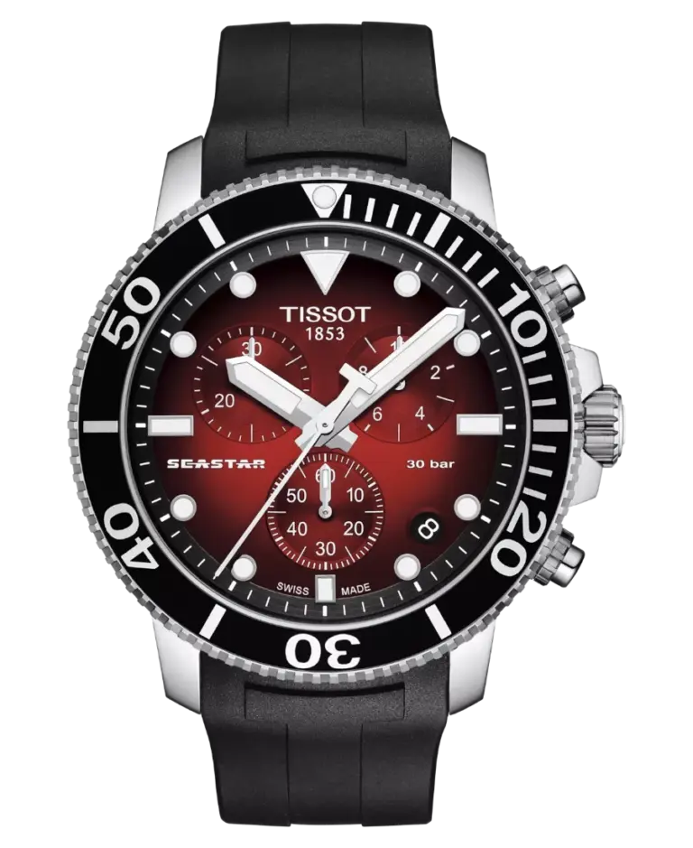 Tissot Seastar 1000 Chronograph Graderad röd-svart/Gummi 45.5 mm T120.417.17.421.00