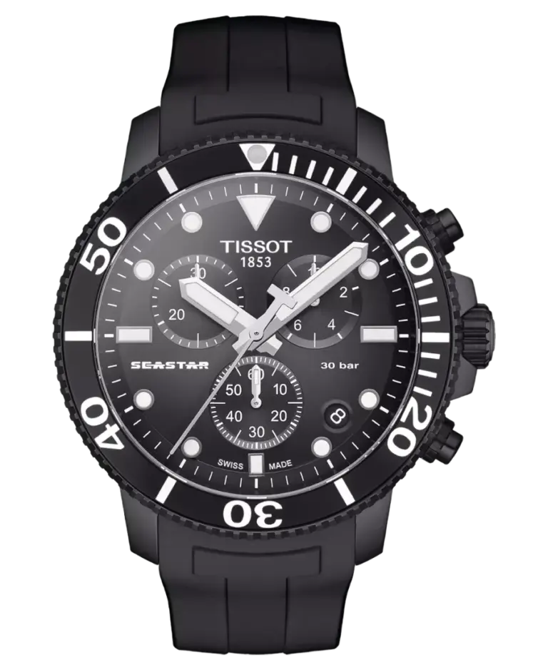 Tissot Seastar 1000 Chronograph Svart/Gummi 45.5 mm T120.417.37.051.02