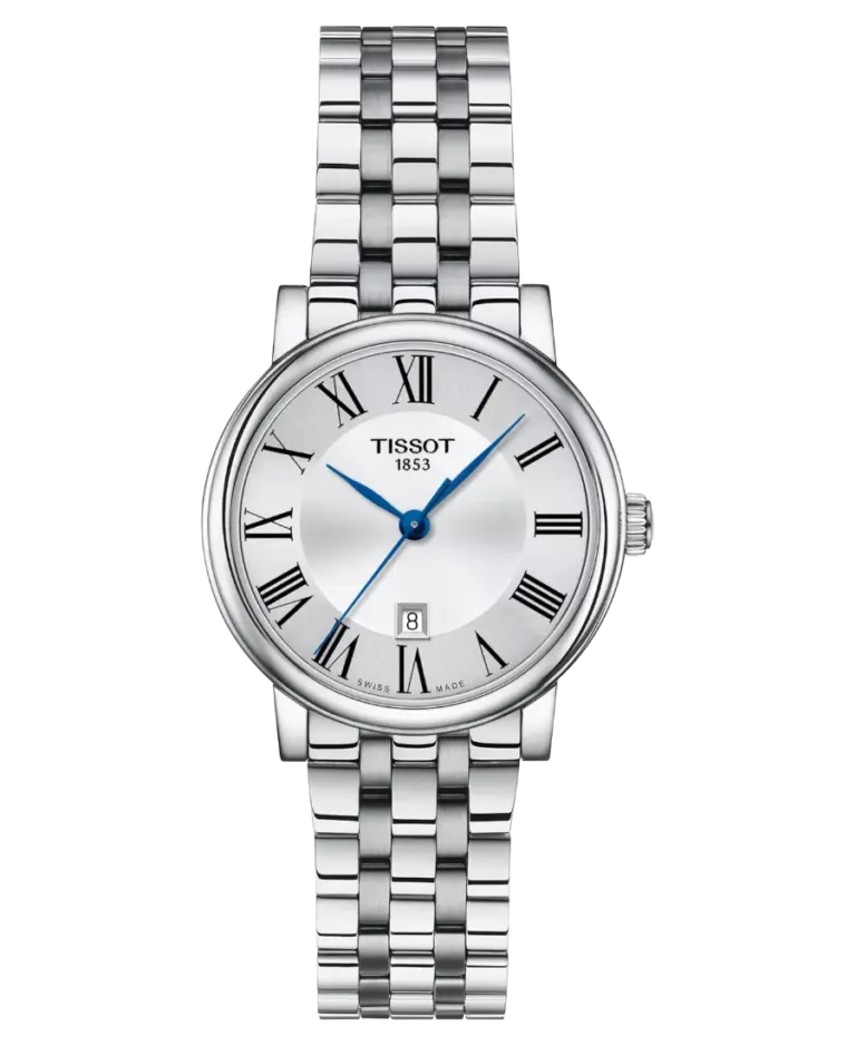 Tissot Classic Traditional/Carson Silver med romerska siffror/Stål 30 mm T122.210.11.033.00