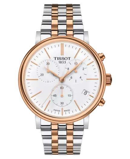 Tissot Carson Premium Chronograph 41 mm Roséguld/Vit T122.417.22.011.00