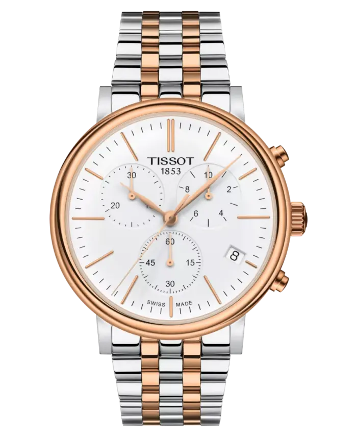 Tissot Carson Premium Chronograph 41 mm Roséguld/Vit T122.417.22.011.00