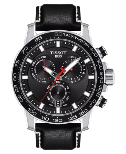 Tissot Supersport Chrono 45.5 mm Svart med svart läderarmband T125.617.16.051.00