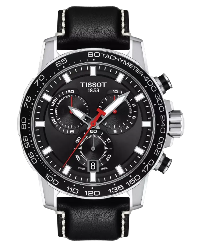 Tissot Supersport Chrono 45.5 mm Svart med svart läderarmband T125.617.16.051.00