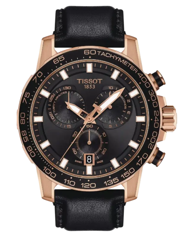 Tissot Supersport Svart/Läder 45,5 mm T125.617.36.051.00