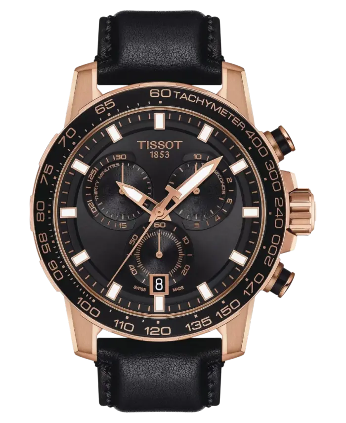 Tissot Supersport Svart/Läder 45,5 mm T125.617.36.051.00