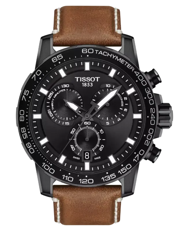 Tissot Supersport Chrono Svart/Läder 45,5 mm T125.617.36.051.01