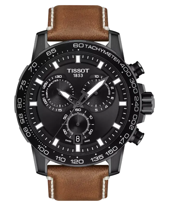 Tissot Supersport Chrono Svart/Läder 45,5 mm T125.617.36.051.01