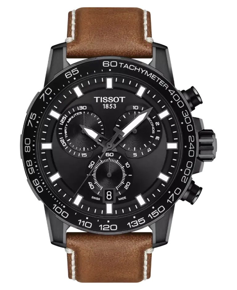 Tissot Supersport Svart/Läder 45.5 mm T125.617.36.051.01