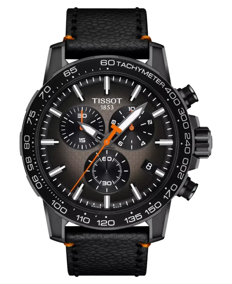 Tissot Supersport Graderad grå-svart med basketmönster/Läder 45.5 mm T125.617.36.081.00