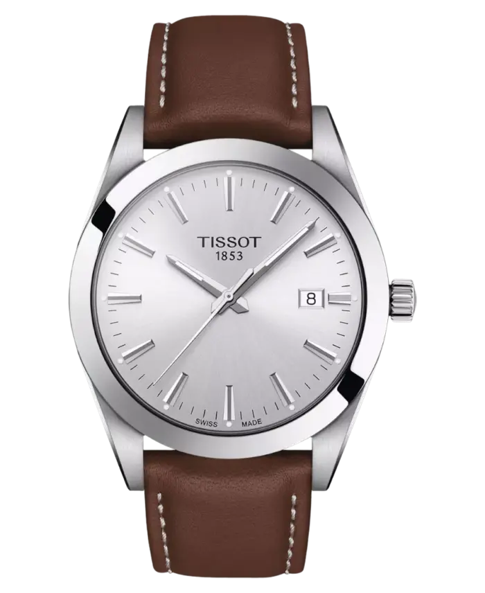 Tissot Gentleman Herrklocka Silver/Brun 40 mm T127.410.16.031.00