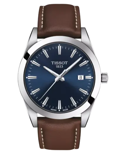 Tissot Gentleman Herrklocka Blå/Brun Läder 40 mm T127.410.16.041.00