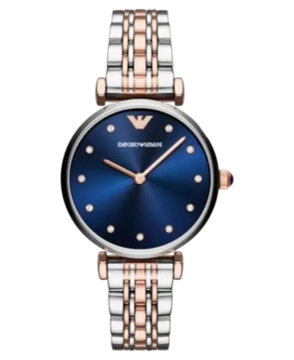 Emporio Armani Dress Blå/Roséguldstonat stål 32 mm