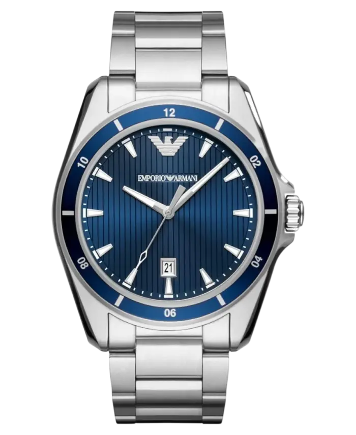 Emporio Armani Dress Blue/Stål 44 mm - Bild 1