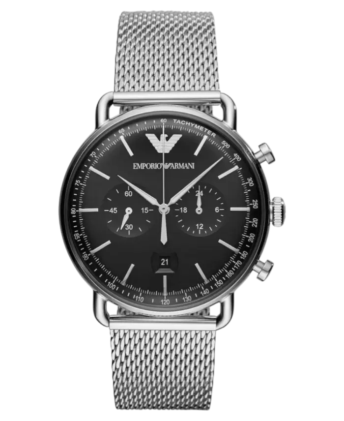 Emporio Armani Herrklocka Silver/Svart 43 mm