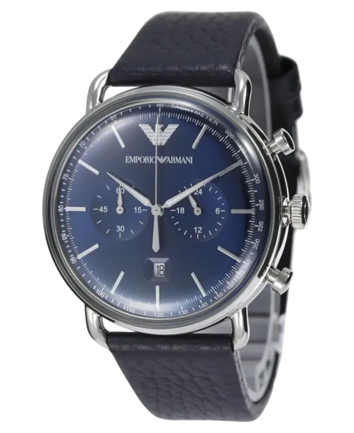 Emporio Armani Aviator Blue/Leather 43 mm - Bild 2