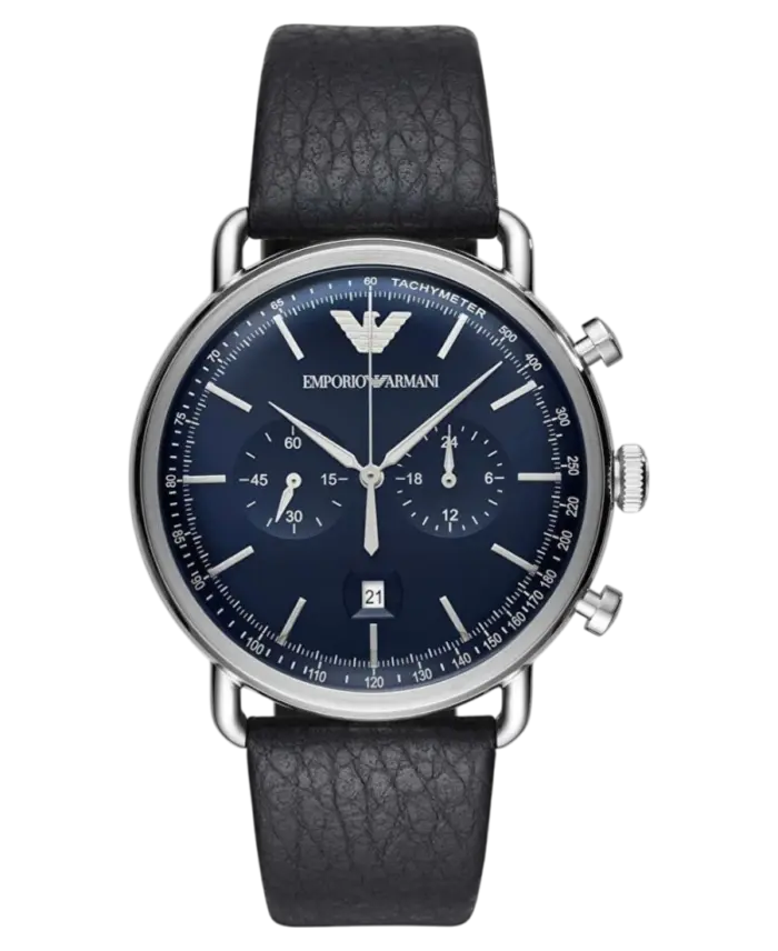 Emporio Armani Aviator Blue/Leather 43 mm - Bild 1