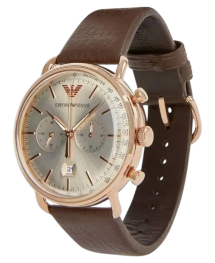 Emporio Armani Dress Silverfärgad/Läder 43 mm - Bild 2