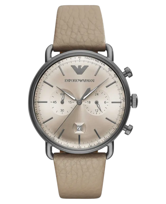 Emporio Armani Aviator Grey/Leather 43 mm - Bild 1