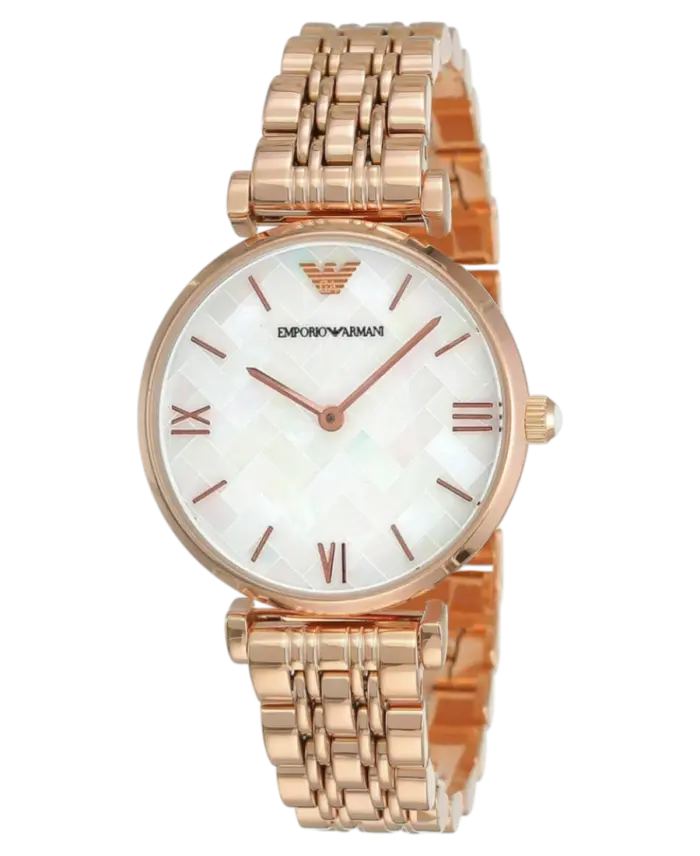 Emporio Armani Dress Vit/Roséguldstonat stål 32 mm - Bild 2