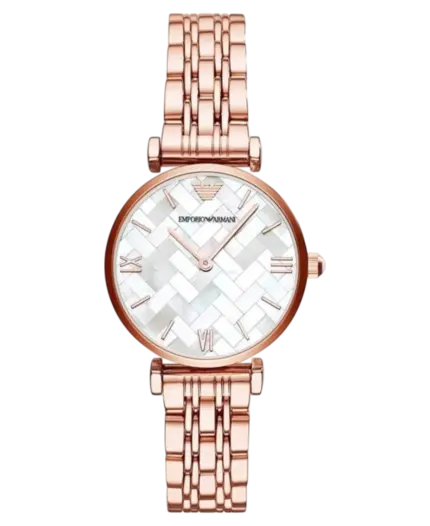 Emporio Armani Dress Vit/Roséguldstonat stål 32 mm