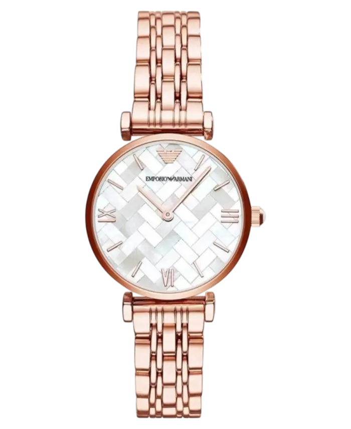 Emporio Armani Dress Vit/Roséguldstonat stål 32 mm - Bild 1