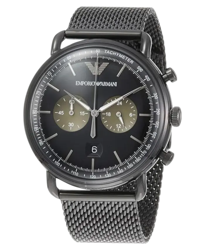 Emporio Armani Aviator Svart/Stål 43 mm - Bild 2