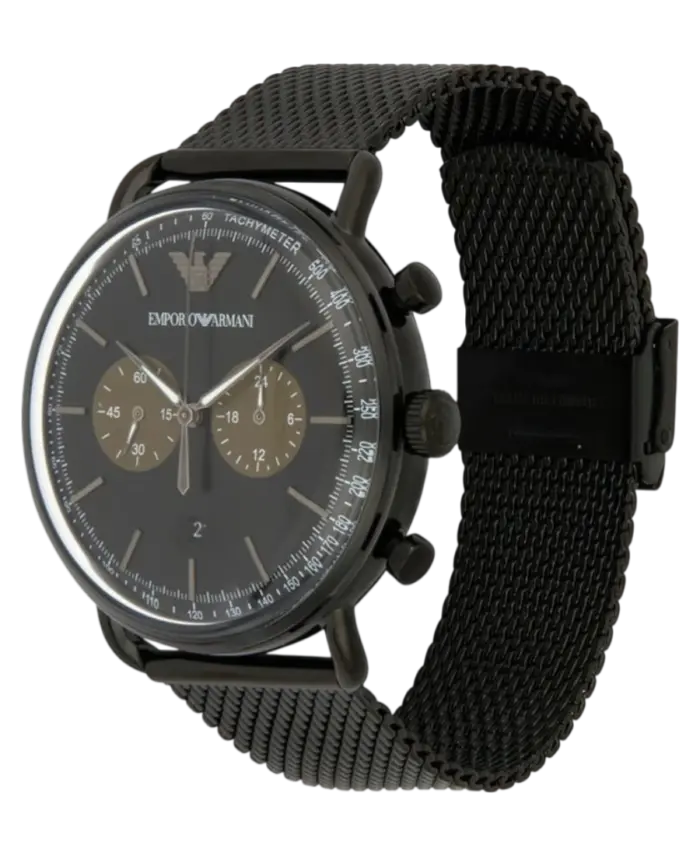 Emporio Armani Aviator Svart/Stål 43 mm - Bild 3