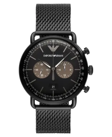 Emporio Armani Aviator Svart/Stål 43 mm
